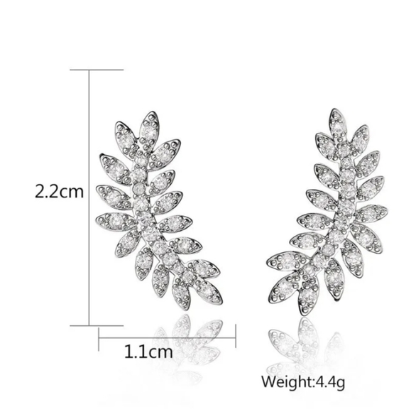 NEW Silver leaf earrings - Picture 5 of 7